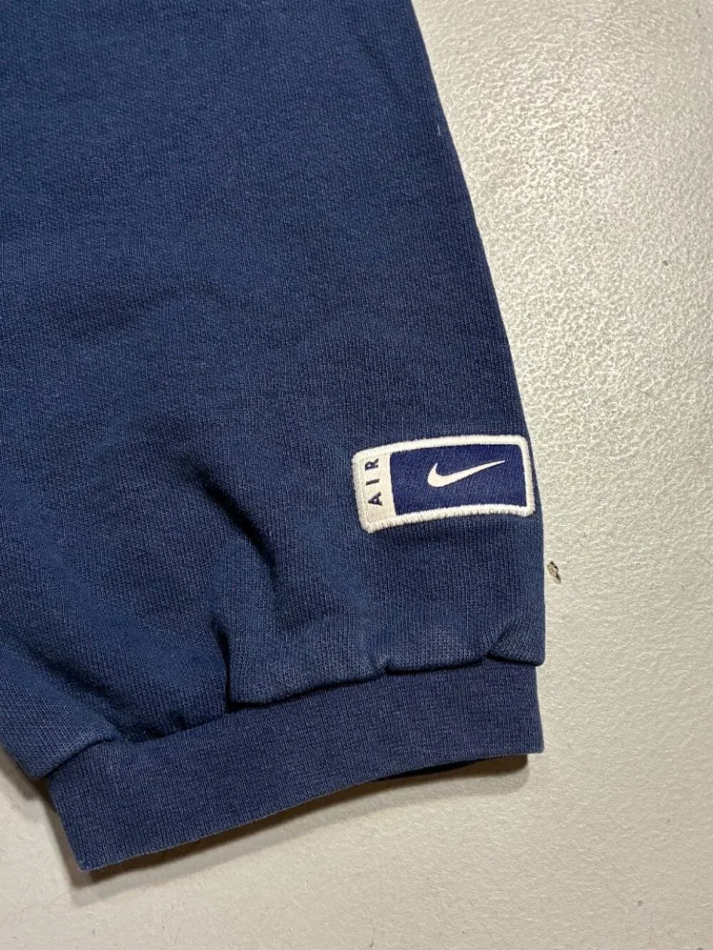 Nike Vintage 90s Colorblock Crewneck Sweatshirt, Navy/Chartreuse, Made in USA